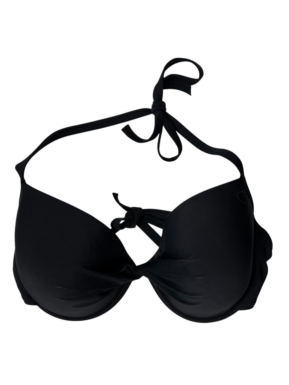 2/$15 Rip Curl Twist Front Underwire Padded Bikini Top Black Swim Solid Size L